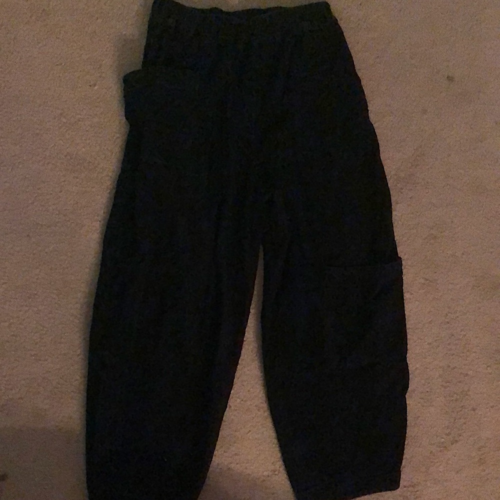 black baggy corduroy cargo pants